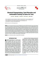 prikaz prve stranice dokumenta Chemical fingerprinting, total phenolics and antioxidant activity of some Iris taxa