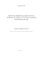 prikaz prve stranice dokumenta Ispitivanje inhibitornog učinka derivata futalozina na SARS-CoV-2 3CLpro metodom molekulskog sidrenja