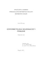 prikaz prve stranice dokumenta Izoperimetrijska nejednakost i primjene