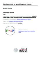 prikaz prve stranice dokumenta Development of an optical frequency standard