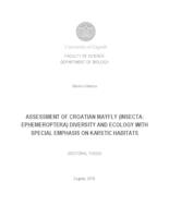 prikaz prve stranice dokumenta Raznolikost vodencvjetova Hrvatske (Insecta: Ephemeroptera) i njihova ekološka uvjetovanost na krškim staništima