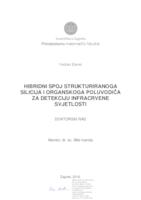 prikaz prve stranice dokumenta Hibridni spoj strukturiranoga silicija i organskoga poluvodiča za detekciju infracrvene svjetlosti