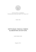 prikaz prve stranice dokumenta Ispitivanje i razvoj tankih dijamantnih detektora