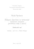 prikaz prve stranice dokumenta Efikasni algoritmi za rješavanje robusnih varijanti problema toka u mreži