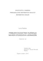 prikaz prve stranice dokumenta Primjeri egzaktnih rješenja Navier-Stokesovih jednadžbi