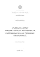 prikaz prve stranice dokumenta Utjecaj prometne marginaliziranosti na svakodnevni život srednjoškolske populacije Grada Zagreba