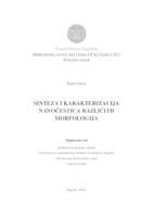 prikaz prve stranice dokumenta Sinteza i karakterizacija nanočestica različitih morfologija