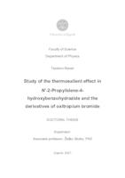 prikaz prve stranice dokumenta Study of the thermosalient effect in N’-2-Propylidene-4-hydroxybenzohydrazide and the derivatives of oxitropium bromide