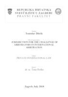 prikaz prve stranice dokumenta Nadležnost za izuzeće arbitra u međunarodnoj arbitraži