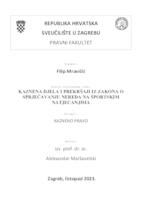 prikaz prve stranice dokumenta Kaznena djela i prekršaji iz zakona o sprječavanju nereda na športskim natjecanjima
