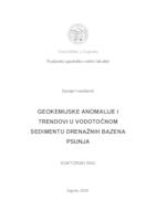 prikaz prve stranice dokumenta Geokemijske anomalije i trendovi u vodotočnom sedimentu drenažnih bazena Psunja