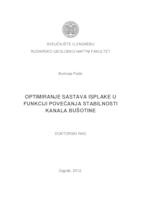 prikaz prve stranice dokumenta Optimiranje sastava isplake u funkciji povećanja stabilnosti kanala bušotine 