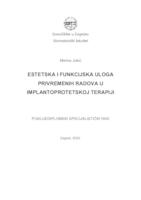 prikaz prve stranice dokumenta Estetska i funkcijska uloga privremenih radova u implantoprotetskoj terapiji