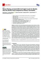 prikaz prve stranice dokumenta Slower Waning of Anti-SARS-CoV-2 IgG Levels Six Months after the Booster Dose Compared to Primary Vaccination