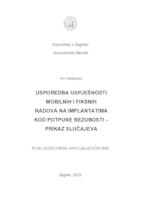 prikaz prve stranice dokumenta Usporedba uspješnosti mobilnih i fiksnih radova na implantatima kod potpune bezubosti - prikaz slučajeva