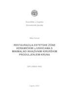 prikaz prve stranice dokumenta Restauracija estetske zone keramičkim ljuskicama s minimalno invazivnim kirurškim produljenjem kruna