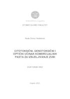 prikaz prve stranice dokumenta Citotoksični, genotoksični i optički učinak komercijalnih pasta za izbjeljivanje zubi