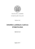 prikaz prve stranice dokumenta Kirurško liječenje u dječjoj stomatologiji