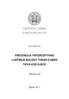 prikaz prve stranice dokumenta Prevencija i interceptivno liječenje bolesti tvrdih zubnih tkiva kod djece