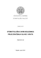 prikaz prve stranice dokumenta Stomatološka skrb bolesnika prije zračenja glave i vrata