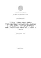 prikaz prve stranice dokumenta Stanje uhranjenosti kao pretkazatelj neželjenih događaja u autolognoj transplantaciji hematopoetskih matičnih stanica u djece