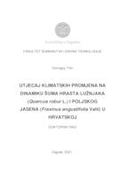 prikaz prve stranice dokumenta Utjecaj klimatskih promjena na dinamiku šuma hrasta lužnjaka (Quercus robur L.) i poljskog jasena (Fraxinus angustifolia Vahl) u Hrvatskoj