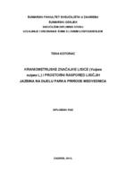 prikaz prve stranice dokumenta Kraniometrijske značajke lisice (Vulpes vulpes L.) i prostorni raspored lisičijih jazbina na dijelu Parka prirode Medvednica