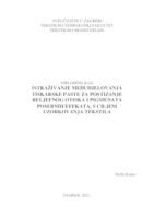 prikaz prve stranice dokumenta Istraživanje međudjelovanja tiskarske paste za postizanje reljefnog otiska i pigmenata posebnih efekata, s ciljem uzorkovanja tekstila