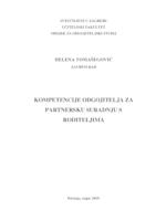 prikaz prve stranice dokumenta Kompetencije odgojitelja za partnersku suradnju s roditeljima